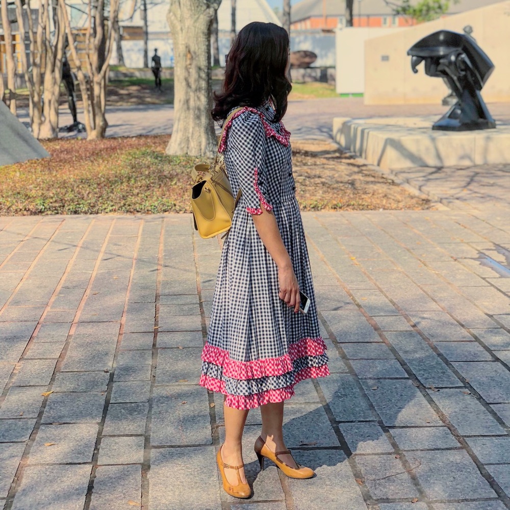 SOLD - Gingham Sweetheart Dress